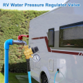 RV Water Pressure Regulator Valve, Adjustable Water Pressure Reducer with Gauge and Inlet Screen Filter for RV. 