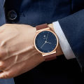 TOMI New Men's Watch Fashion Casual Men's and Women's Ultra Thin Watch Minimalist Men's Business Leather Quartz Watch Clock Gift. 