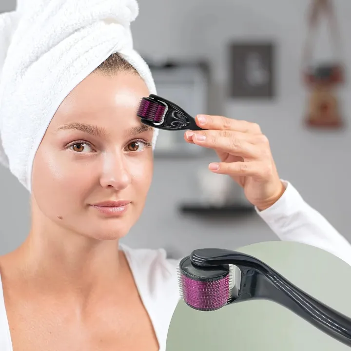 Derma Roller for Hair and Beard Regrowth - 540 Micro 1mm Titanium Alloy ...