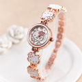 New Fashion KT Cat Children Cute Girl Watch Women's Steel Strap Bracelet Watch Women's Electronic Quartz Watch. 