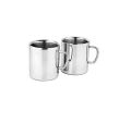 Set of 2 Stainless Steel Double Walled Coffee Mug. 