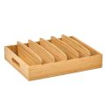 Kitchen Cabinet Organizer Container Lids Bamboo Drawer Box with Adjustable Dividers, Kitchen Storage and Organization. 