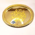 Designer Brass Thaali 35cmx28cm Pital Plate Fancy Tray Pooja Thaal. 