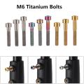 1pc 30/35/40mm Cap Ti Screws Bikes Accessories M6 Titanium Bolts Bicycle Headset Fixing Stem Top Bikes Fastening. 