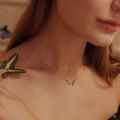 Double Layer Butterfly Necklace - Elegant Clavicle Chain for Women | Simple Temperament & Fresh Accessories | Perfect Gift for Girlfriend. 