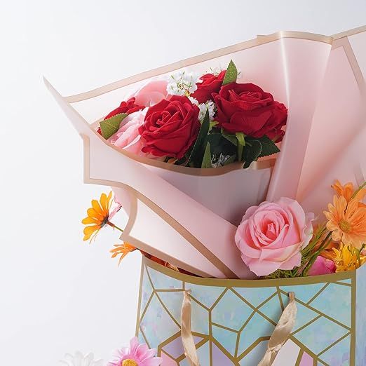 Pink%20Flower%20bouquet%20wrapping%20paper%20,Waterproof%20%20,Golden%20Border%20Gift%20Wrapping%20Paper%20Sheet%20of%2020%20sheet%20pink,%201%20pack,%20-%20Image%2010