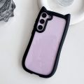 New goods For Samsung S25 Plus Transparent Cute 3D Cat Ear Case For Samsung Galaxy S25 S24 S23 Plus Hard PC Acrylic Clear Shockpoof Cover. 