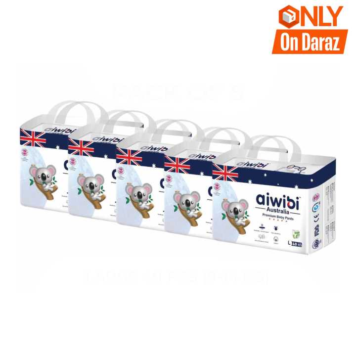 Aiwibi Australian Premium Pant Diaper Large 40 Pieces Pack Of 5