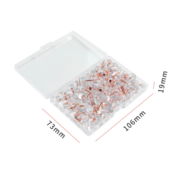 fasdaga%20200Pcs%20Rose%20Gold%20Push%20Pins%20ThumbTacks%20Transparent%20Plastic%20Round%20Map%20Tacks%20-%20Image%202