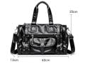 PU Leather Side Bag Office Bag Gym Bag Casual Messenger Hand Bag For Men- Black. 