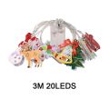 Cute Style Cartoon Christmas LED Light String Elk Shape Santa Claus Pattern Christmas String Lights Hangable Snowman Figure LED Indoor String Lights New Year Celebration. 