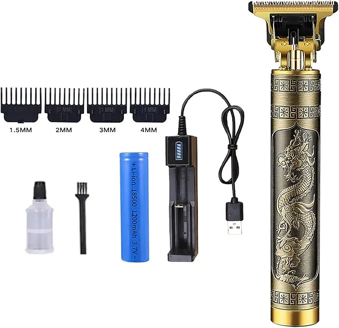 Vintage%20T9%20Full%20Alloy%20Metal%20Body%20USB%20Rechargeable%20Professional%20Hair%20Trimmer%20Beard%20Shaver%20Clipper%20With%204%20Limit%20Comb%20-%20Image%203