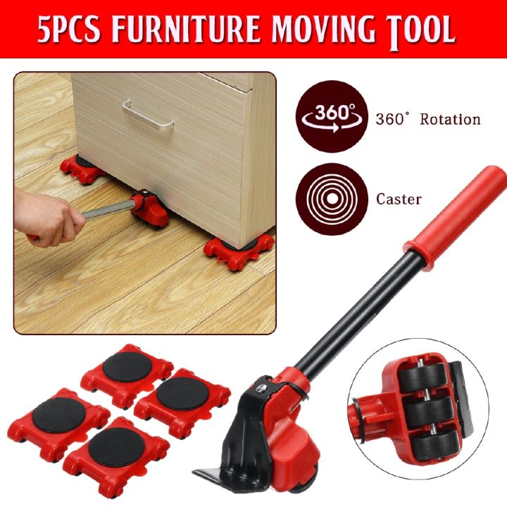 5 In 1 Household Furniture Mover Lifter Heavy Furniture & Appliance Lifting Tools Moving Sliders Mover Transport Set