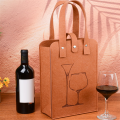 Portable Double Layer Felt Bottle Tote Bag, Insulated Wine Cooler Bag, Travel Wine Bag for Wine Lovers. 