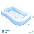 Intex 56483 Rectangular Inflatable Baby Pool (1.66m x 1m) - Soft Padded Floor for Toddler Safety 5.5ft Rectangular Splash Pool with Cushioned Base - Perfect for Balcony & Garden. 