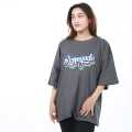 Renegade.Nepal Grey  Color Cotton Round Neck Half Sleeve Oversize Printed T-Shirt For Women. 