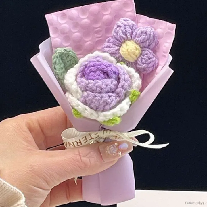 Qixi%20Festival%20Handheld%20Small%20Finished%20Knitted%20Suower%20Yarn%20Woven%20Handicraft%20Teachers%20Day%20Event%20Artificial%20Flower%20Bouquet%20-%20Image%207