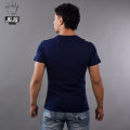 JUJU Wears Navy Colour Nepali Chopper Printed Cotton Tshirt For Unisex. 