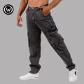 Wraon Dark Grey Solid Premium Denim Cargo Jeans Pant For Men - Fashion | Pants For Men | Men's Wear | Box Pants |. 