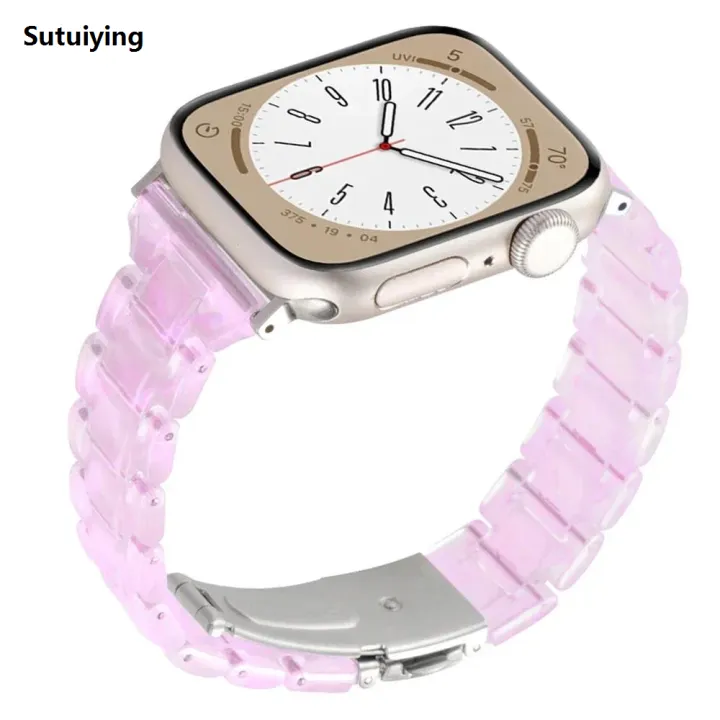 Sutuiying%20Women%20Slim%20Resin%20Band%20For%20Apple%20Watch%2038mm%2040%2041mm%2042%2044%2045mm%20Girl%20Colorful%20Strap%20For%20iWatch%20Series%209%208%207%206%205%20se%204%203%20ultra%2049mm%20-%20Image%202