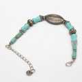 Green Metal Tibetian Design Adjustrable Bracelet For Women. 