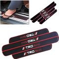 Door Sill Plate Protectors Guards Sill Scuff Cover Step Protector (TRD, Black & Red, Pack of 4pcs). 