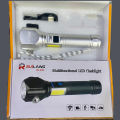 12000Mah Battery Ruilang RL-233 Multifunctional High Power Telescopic Rechargeable Torch With RGB LED Flashlight. 