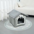 Cute Plush Pet House With Detachable Cushion Washable Fluffy Dog Kennel Soft Pet Supplies Pet Bed Tent House. 