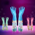 3 Pair Household Latex Cleaning Gloves Apron, Dish Washing Gardening Laundry Kitchen Rubber Long Gloves Without Fluff Inside Single. 