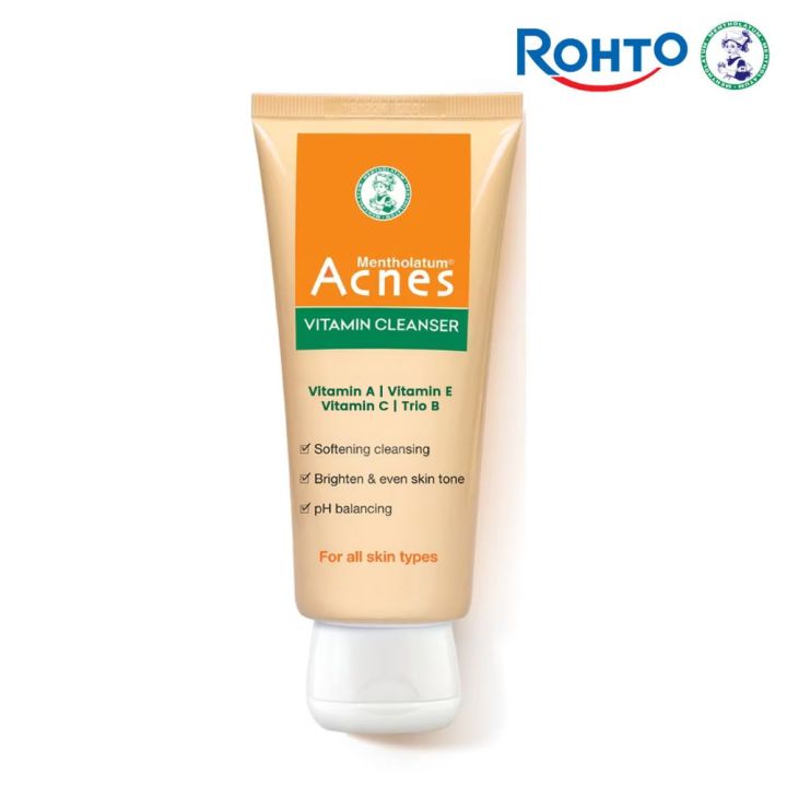 Rohto Mentholatum Acnes Vitamin Cleanser Face Wash for Gentle Cleansing And Nourishment 150g