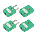 2 Set Mini K Type Thermocouple Wire Connectors Male Female Plug Adapter 200°C(392°F) for Thermocouple Sensor Probe Green. 