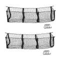 JINMY 2X Pocket Trunk Storage Bag Storage Heavy Cargo Net Suitable for Car SUV Pickup Bed Black Mesh Belt 8 Hooks and Loops. 