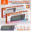 JEQANG JK-939 87-Key RGB Backlit Punk Mechanical Keyboard USB Interface  Gaming Keyboard in Tablet Style. 