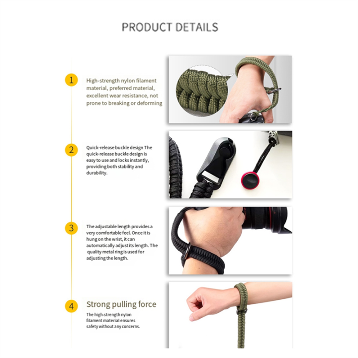 Quick%20Release%20Buckle%20Woven%20Nylon%20Hand%20Strap%20Adjustable%20Rope%20Wrist%20Wristband%20for%20Sony%20Fujifilm%20Fuji%20Canon%20Nikon%20Camera%20-%20Image%203