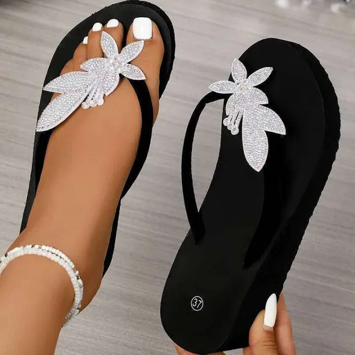 Crystal%20Floral%20Wedge%20Heels%20Flip%20Flops%20Women%20Summer%20Thick%20Bottom%20Clip%20Toe%20Sandals%20Woman%20Platform%20Lightweight%20Slides%20Shoes%20-%20Image%204