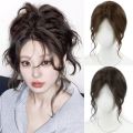 Curly Women Topper Bang All-Match Hair Extensions Clip in Synthetic Hair Bangs Seamless Natural Front Side Long Bangs. 