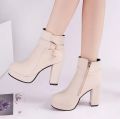 NEW Fall Shoes Women Pointed Toe High Heel Shoes Split Leather Shoes Thin Heel Ankle Boots For Women Elegent Zipper Modern Boots. 