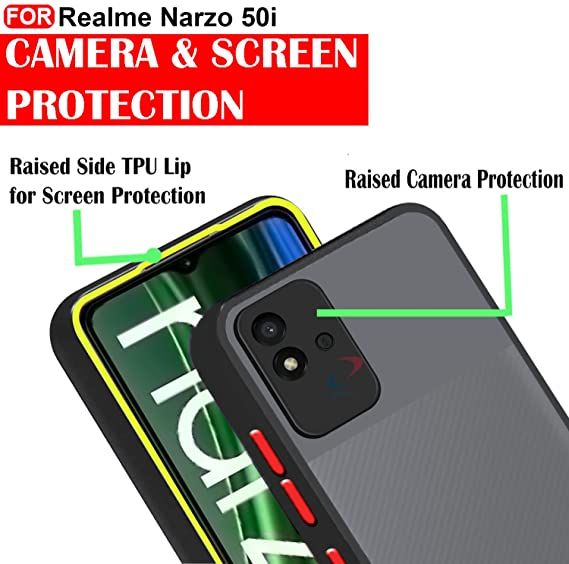 Realme Narzo 50i Back Cover Smoke Case Camera Bump Protection