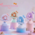 Quiet Operation Creative Design Multi-functional Desktop Fan Bowknot Mini Size Fan Three-Speed Control Portable Desktop Fan Dormitory Use. 