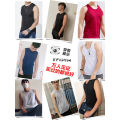 Ice silk vest men's tide cut-out mesh breathable and quick-drying sports thin wide shoulder wear sleeveless T-shirt summer. 