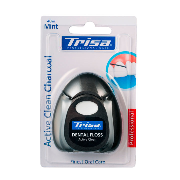 Trisa Active Clean Charcoal Dental Floss 40m