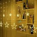 Stars Curtain String Lights, Window Curtain Fairy Lights With 8 Flashing Modes Decoration For Tihar Eid Diwali Christmas Birthday Deepawali. 