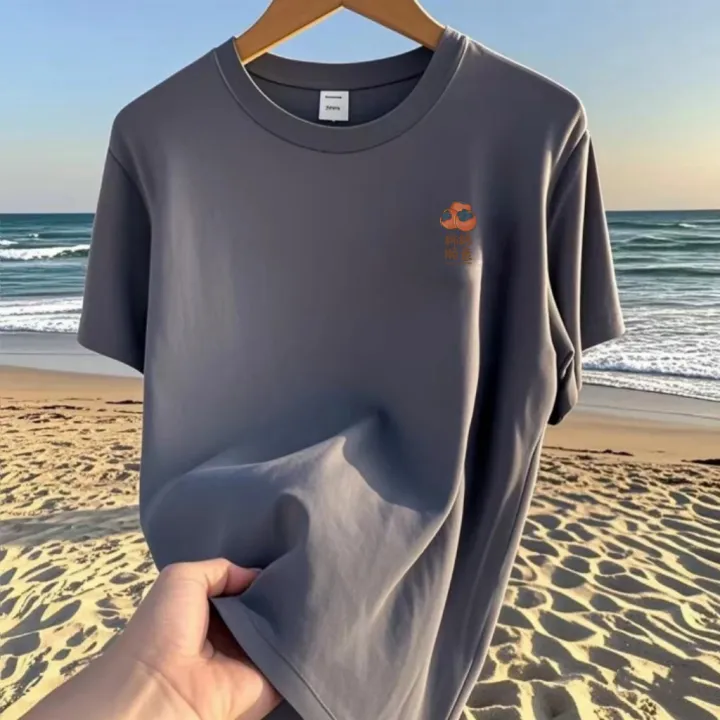 Cross%20border%202025%20summer%20new%20men's%20t-shirt%20round%20neck%20short%20sleeve%20loose%20trend%20fashion%20print%20versatile%20casual%20top%20-%20Image%203