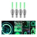 Car And Bike Wheel Tyre Valve Glow Lights 4 Pcs (Neon Green). 