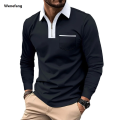 Wenefang Spring Autumn Men Polo Shirt Casual Sports Shirt Men Pure Color Profesional Long Seeved Polo Shirt S-3xl Men T-shirt Fashion Breathable Top. 