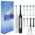 Rotating electric toothbrush suitable for adults, equipped with 6 brush heads, type-c charging, 3-speed 2-minute timed zoning. 