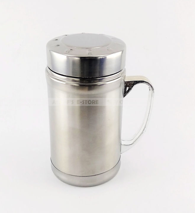 Stainless Steel Flask  Mug With Tea Strainer- 350 Ml - Best For Green Tea Preparation And For Keeping Hot Tea/Coffee / Milk For More Time