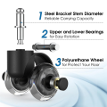 5 PCS Office Chair Wheels,Replacement Soft Mute Desk Caster Wheels Black Steel+Rubber for Work & Gaming Chair, Heavy Duty and Safe Rolling. 