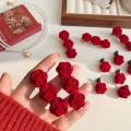Wenefang Fashion 2/20pcs Small Red Velvet Rose Hair Clips For Women Korean Flower Hairpins Girls Elegant Hair Clip Pin Barrettes Hair Accessories. 