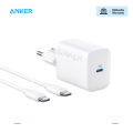 Anker 30W USB-C Charger , Anker 312 Charger with Compact and non- Foldable Design , High-Speed Fast Charging for i-Phone 14/13/12 Series , Samsung S23 , Mac-Book Air , i-Pad Pro , & More 5 ft USB C Cable Included. 